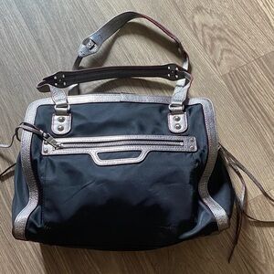 MZ Wallace Nylon Shoulder Bag with Leather Trim –